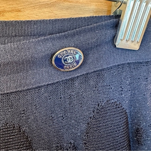 Chanel Navy Blue Jacquard A Line Midi Skirt - Picture 8 of 14